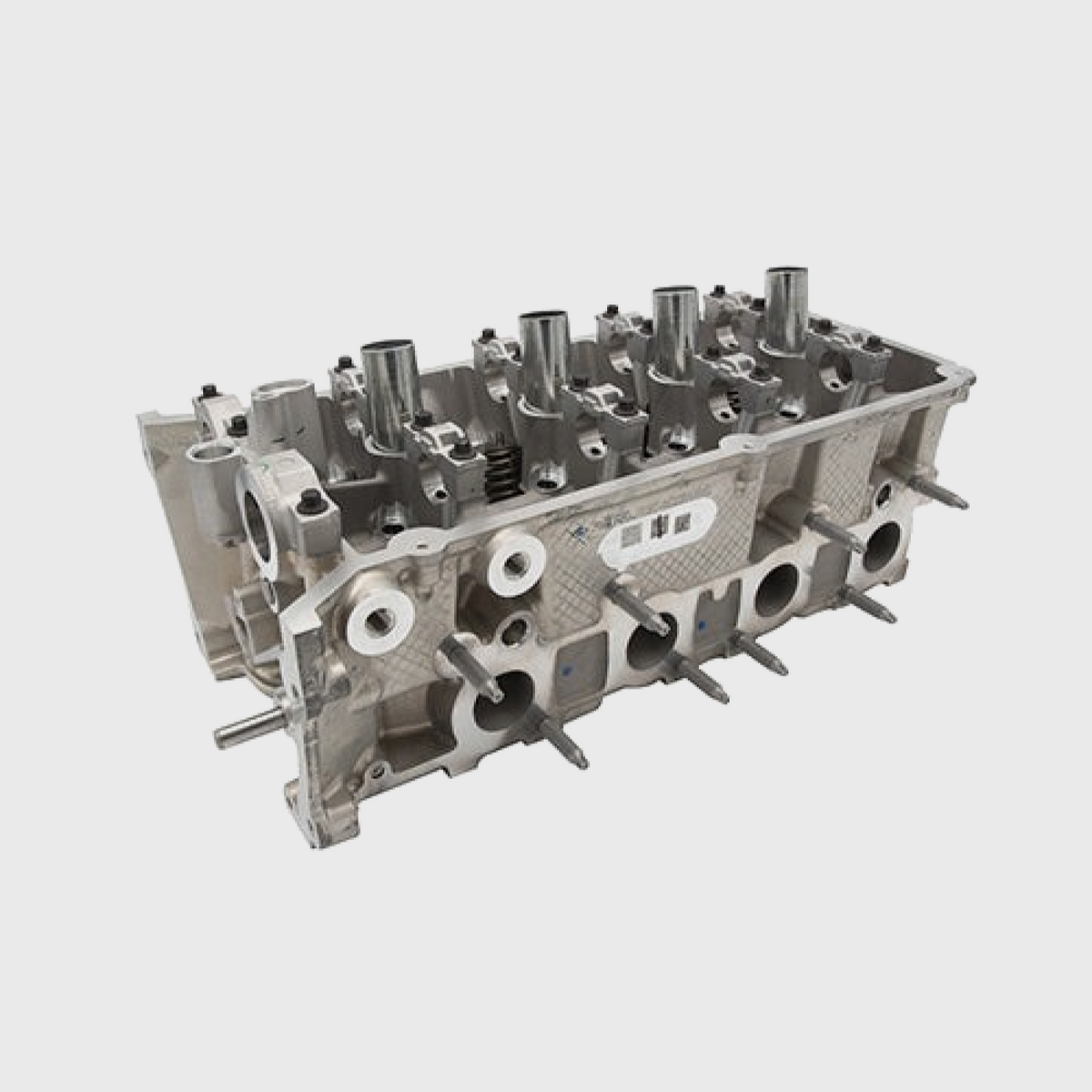 Ford Performance 2018 Gen 3 Mustang Coyote 5.0L cylinder head left side, high-performance engine component.