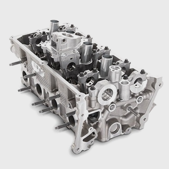 Ford Performance 2018 Gen 3 Mustang Coyote 5.0L cylinder head right side, high-performance engine component.