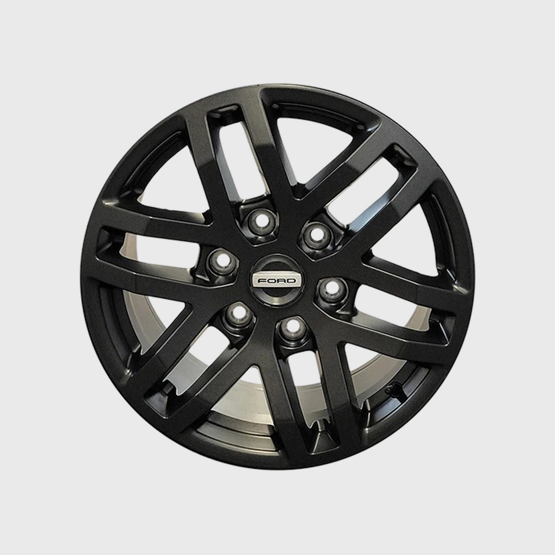Ford Performance 17-inch Dyno Gray wheel kit for 2019-2023 Ranger, featuring alloy wheels with a sleek finish and bold design.