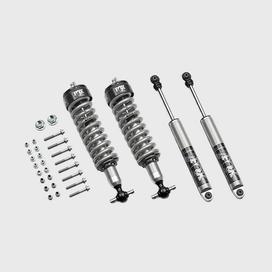 Ford Performance 2019-2023 Ranger Fox off-road suspension leveling kit with components and branding visible.