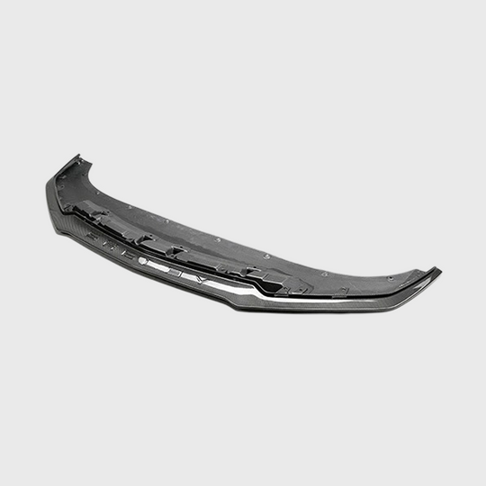 Ford Performance 2020-22 GT500 carbon fiber front splitter kit showing sleek aerodynamic design and precise mounting points.