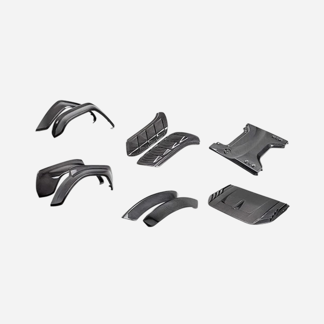 Ford Performance 2022-2025 Bronco Raptor carbon fiber appearance kit in gloss finish, showcasing the sleek exterior upgrade.
