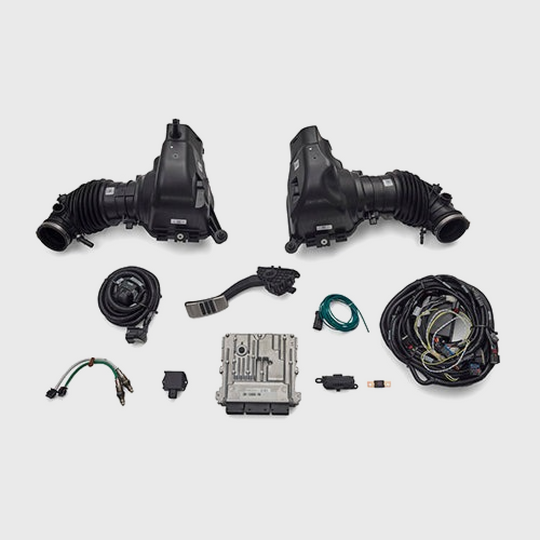 Ford Performance 2024 Gen 4 Coyote Control Pack for automatic transmission, showcasing components of the engine control upgrade.