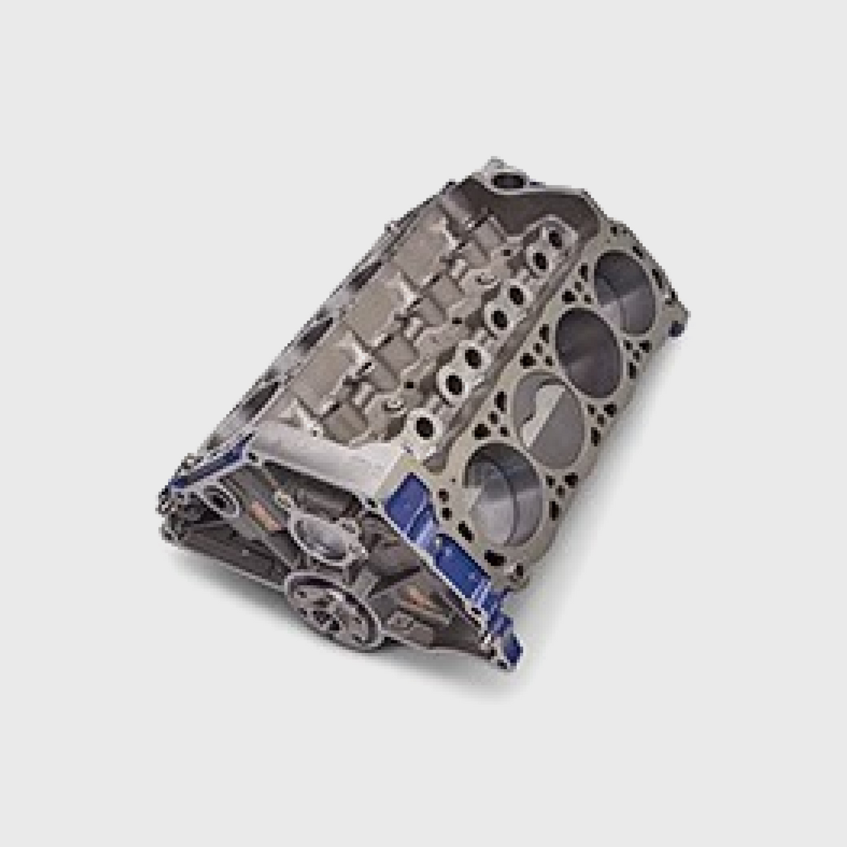 Ford Performance 347 cubic inch Boss short block engine shown with metal components and engine block details.