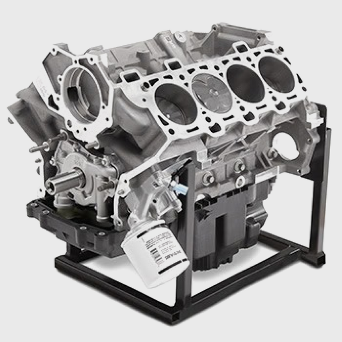 Ford Performance 5.2L Coyote Aluminumator XS short block engine, lightweight and durable with visible engine components.