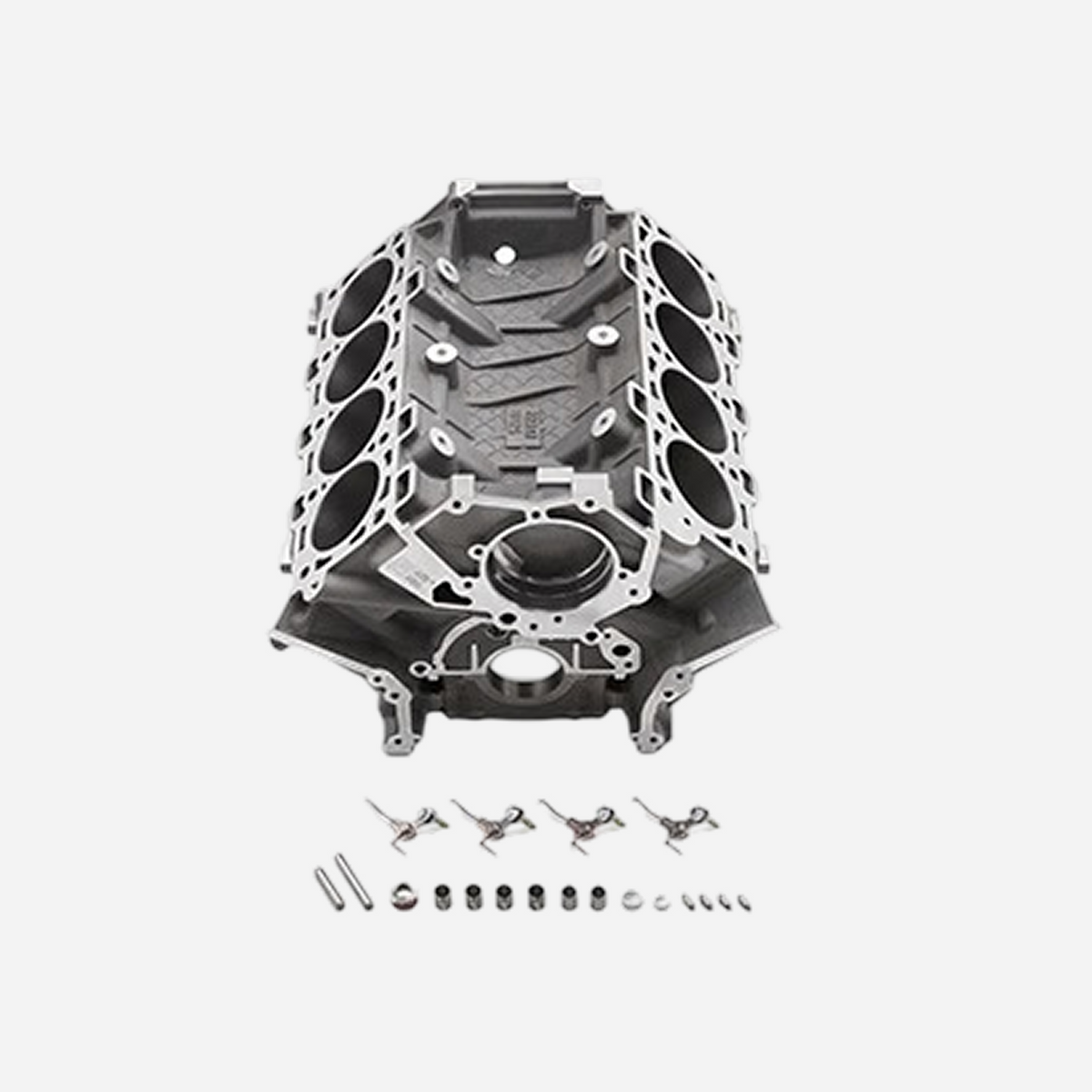 Ford Performance 5.2L Gen 3 Coyote aluminum engine block, lightweight and durable engine component for high-performance vehicles.