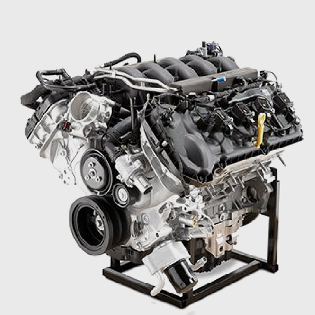 Ford Performance Gen 4X 5.0L Coyote power module with 6-speed transmission, shown in the image.