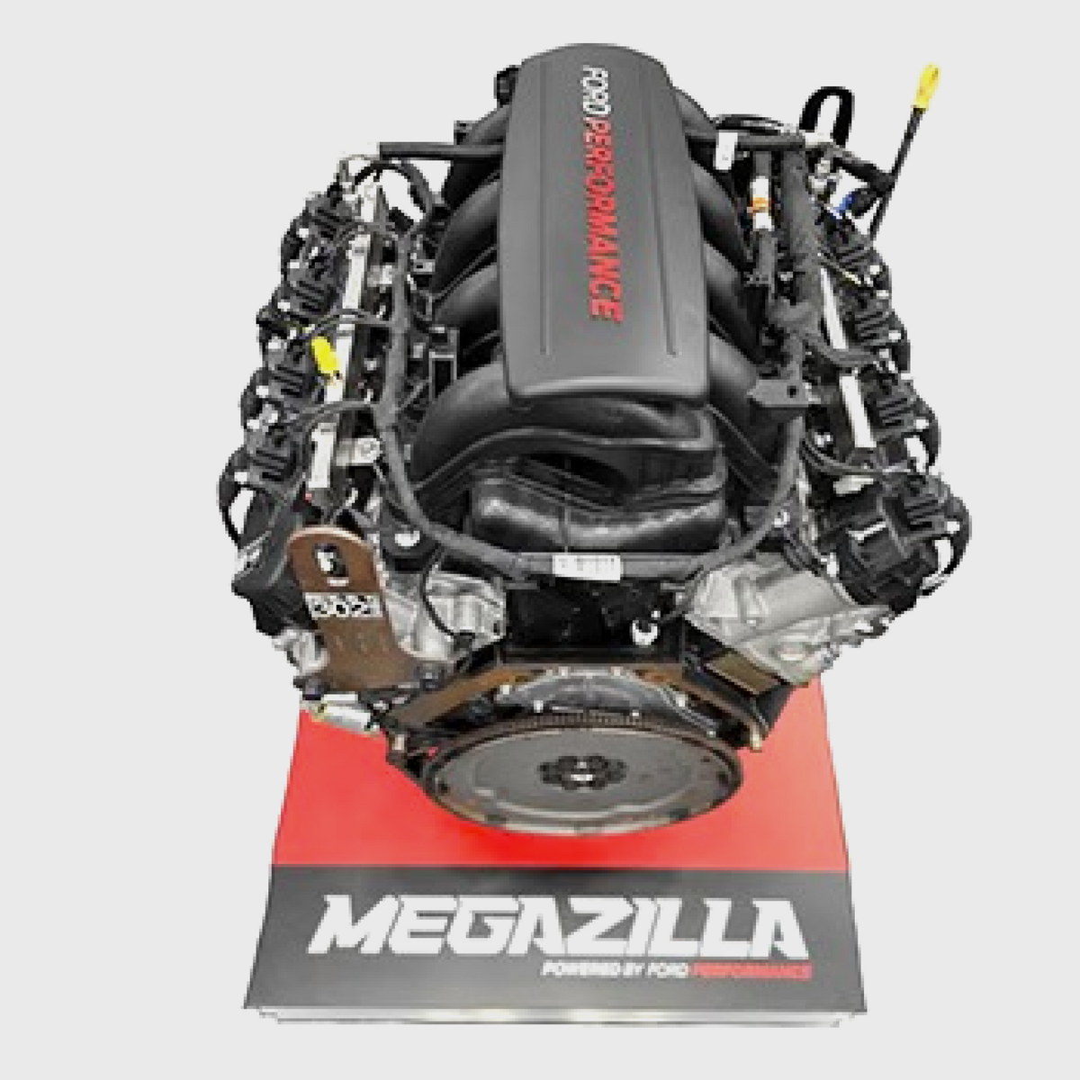 Ford Performance 7.3L MEGAZILLA™ 615HP crate engine with detailed view of the powerful V8 engine.