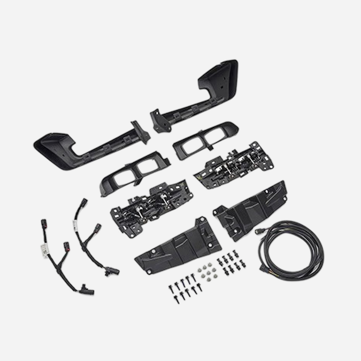 Ford Performance Bronco auxiliary lighting kit installed on modular front bumper, featuring multiple lights for enhanced visibility.