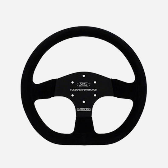 Ford Performance off-road steering wheel M-3600-RA, durable black racing wheel with textured grip and performance design.