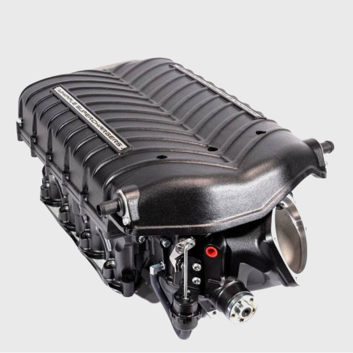 Whipple Superchargers Ford F150 5.0L Gen 6 Stage 2 supercharger kit for 2021-2023 models, showing the detailed supercharger components.