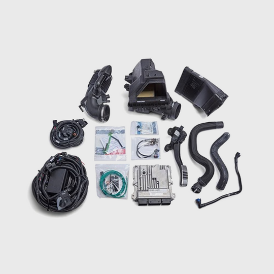Ford Performance GEN 3 Coyote Control Pack for 2021 10R80 transmission, includes control module and related components.