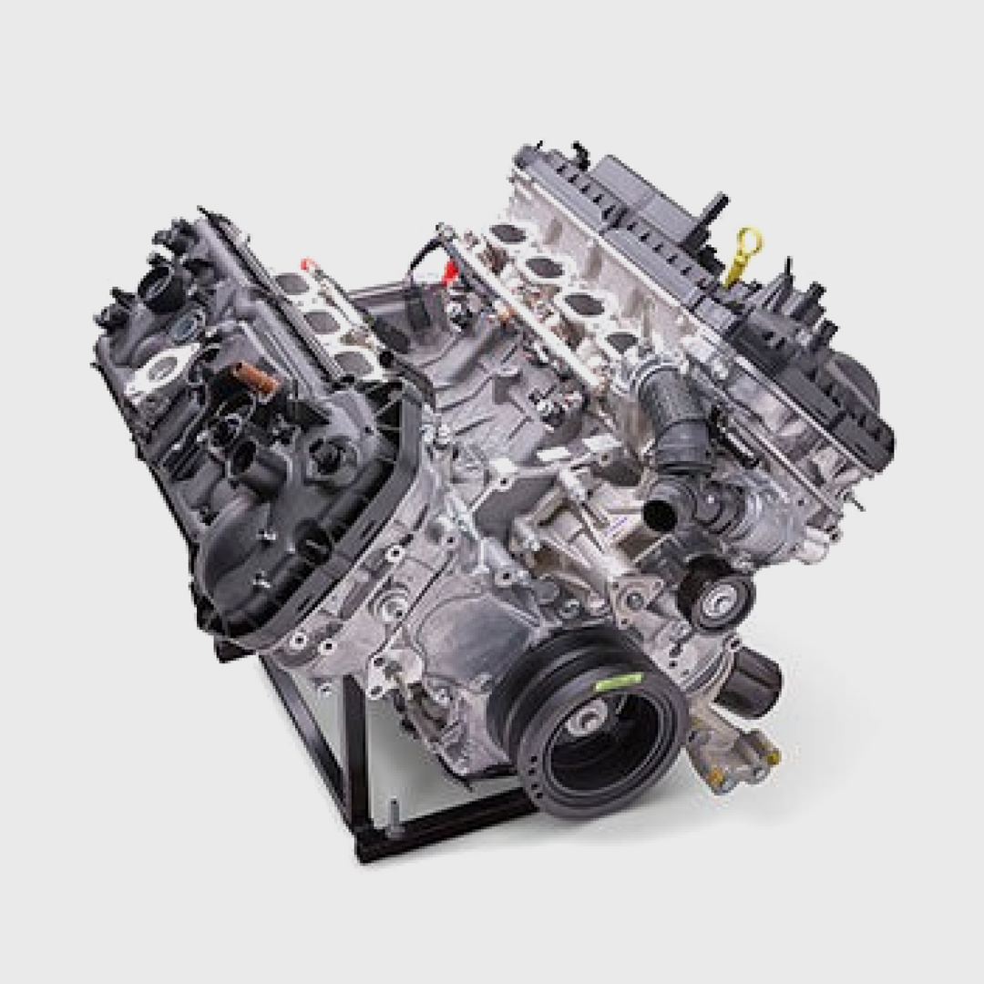 Ford Performance GEN 4 5.0L Coyote Dark Horse long block engine with detailed engine components and branding visible.
