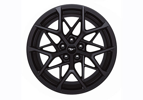 Ford Performance Mustang Mach 1 wheel kit with 19-inch black alloy wheels, 10.5-inch front and 11-inch rear for 2015-2023 models.