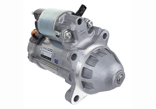 Ford Performance 7.3L gas engine starter showing durable metal construction and electrical connection for automotive starting system.