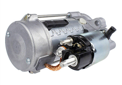Ford Performance 7.3L gas engine starter, durable starter motor for 7.3L engines, shown with detailed components and labeling.