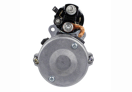 Ford Performance 7.3L gas engine starter showing metallic starter motor with wiring and mounting components.