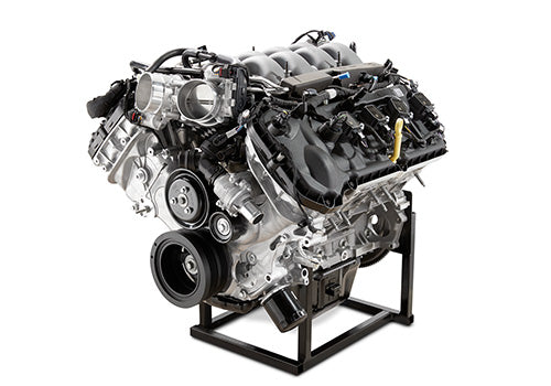 Ford Performance GEN 4 5.0L Coyote Power Module with 10-speed automatic transmission, shown installed in engine bay.