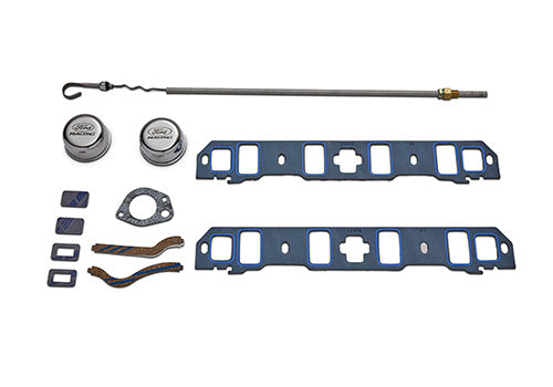 Ford Performance 363 cubic inch, 507 HP Boss crate engine with Z2 heads and rear sump pan, shown from the side.