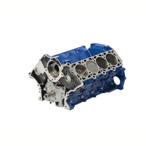 Ford Performance 5.3L modular stroker short block engine with detailed components and cylinder heads.