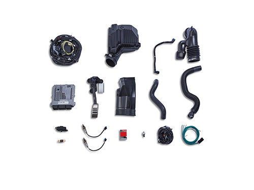 Ford Performance Control Pack for 2018-2023 Coyote 5.0L manual transmission, featuring engine control modules and wiring.