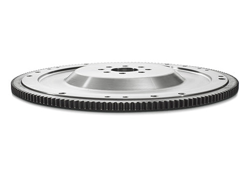 Ford Performance lightweight billet flywheel with 8-bolt modular design for Coyote engines, shown in black finish.