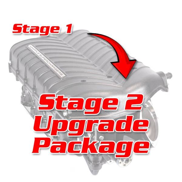 Whipple Superchargers 2021-2026 Ford F-150 5.0L supercharger upgrade kit, includes components for Stage 1 to Stage 2 upgrade.