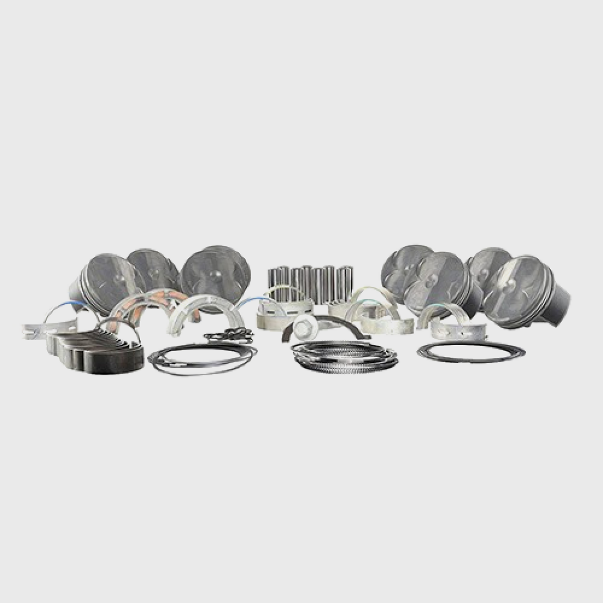 Ford Performance M-6110-FP350S piston and main bearing kit with rods for 5.2L FP350S engine, includes piston, rod, and main bearings.