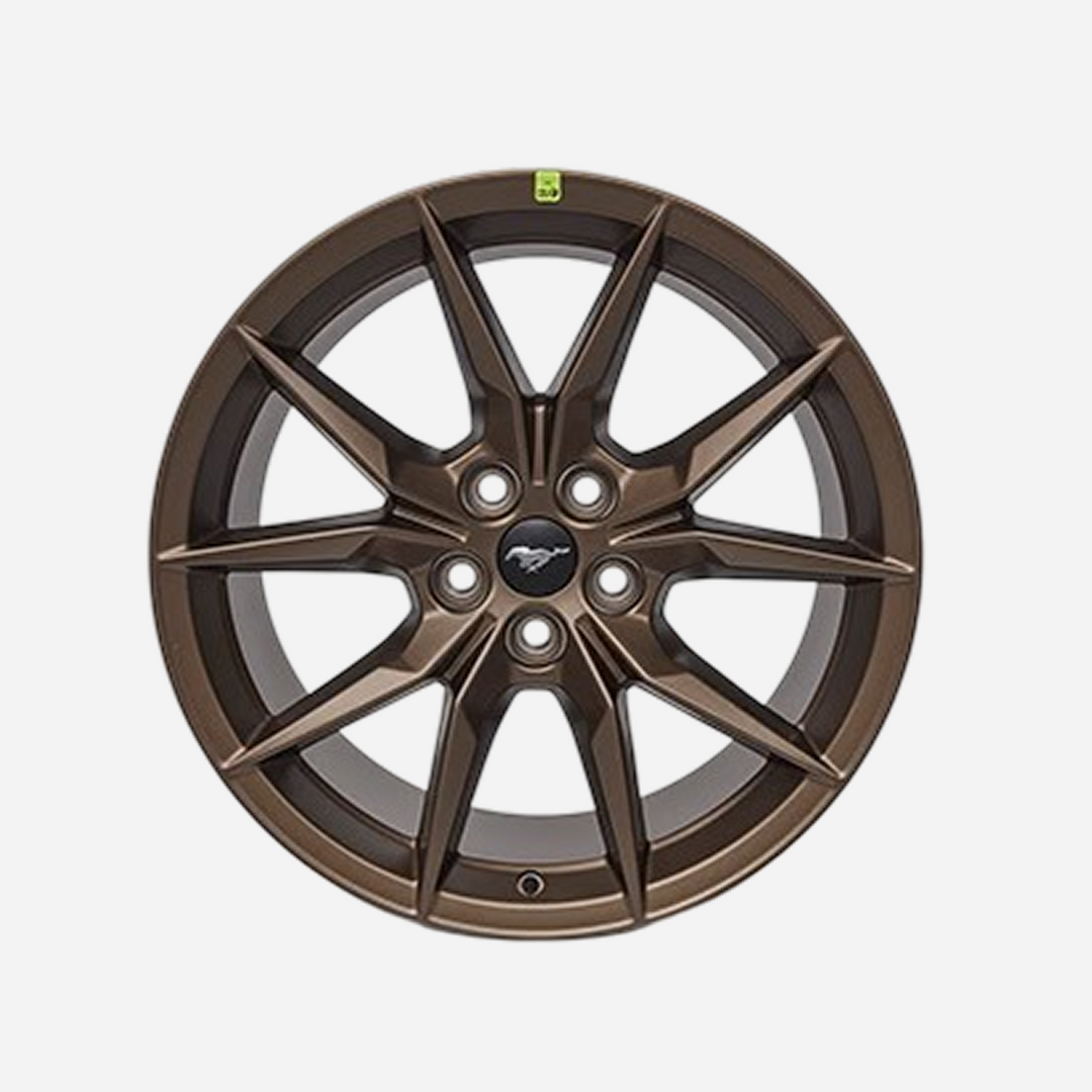 Ford Performance Mustang 19x9.5 and 19x10 bronze wheel kit with stylish alloy wheels for modern Mustang vehicles.