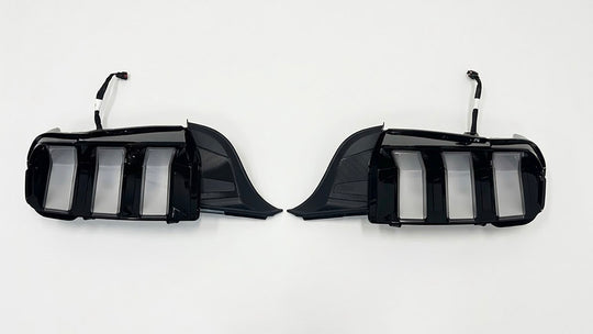 Ford Performance 2024-27 Mustang Stallion white tail lights, sleek LED tail lamps with clear lens and modern design.