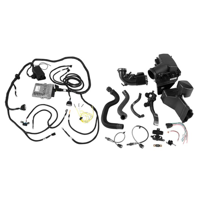 Ford Performance control pack harness for 2015-17 Coyote 5.0L manual transmission engine, shown in the image.