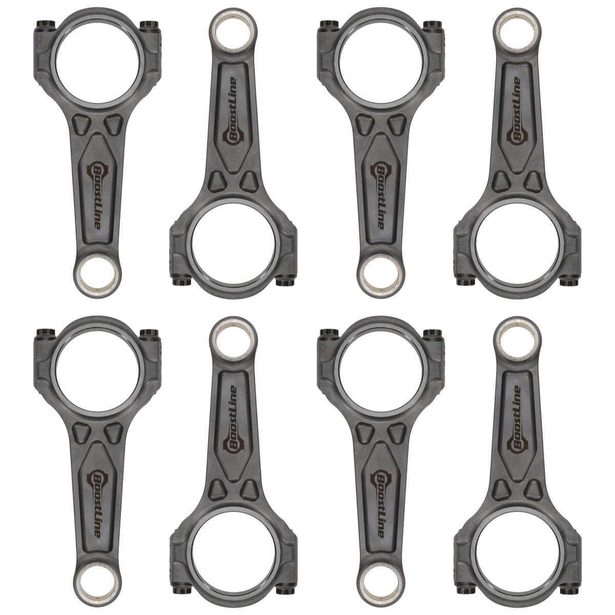 Wiseco BoostLine connecting rod kit for Ford 4.6L and Coyote 5.933-inch engines, featuring high-strength automotive components.